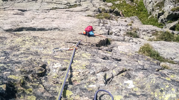 The 1st pitch of A Bigger Bang from the 1st anchor (© P. Gatta)