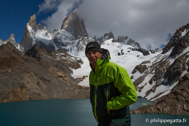 Philippe with Fitz Roy behind (© P. Gatta)