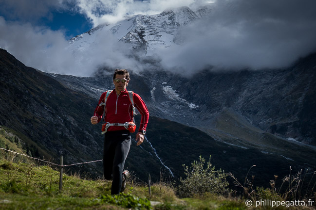 Philippe with Domes de Miage in the background (© A. Gatta)