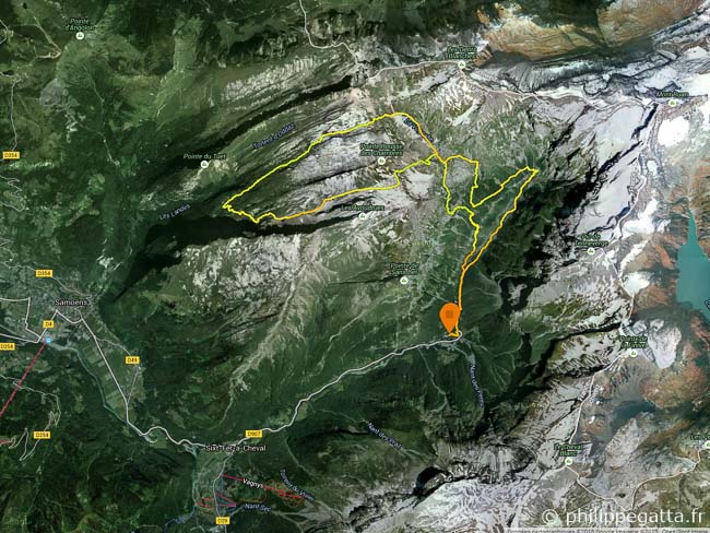 Map of our 28 km Trail - Sixt-Fer-a-Cheval (© P. Gatta)