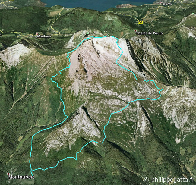 Map of La Tournette trail (© P. Gatta)
